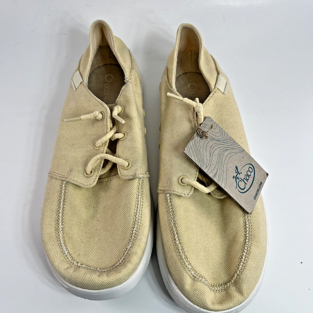 Chaco Chillos Womens Sneaker Size 9 Melon Beige Canvas Casual Shoes Slip On